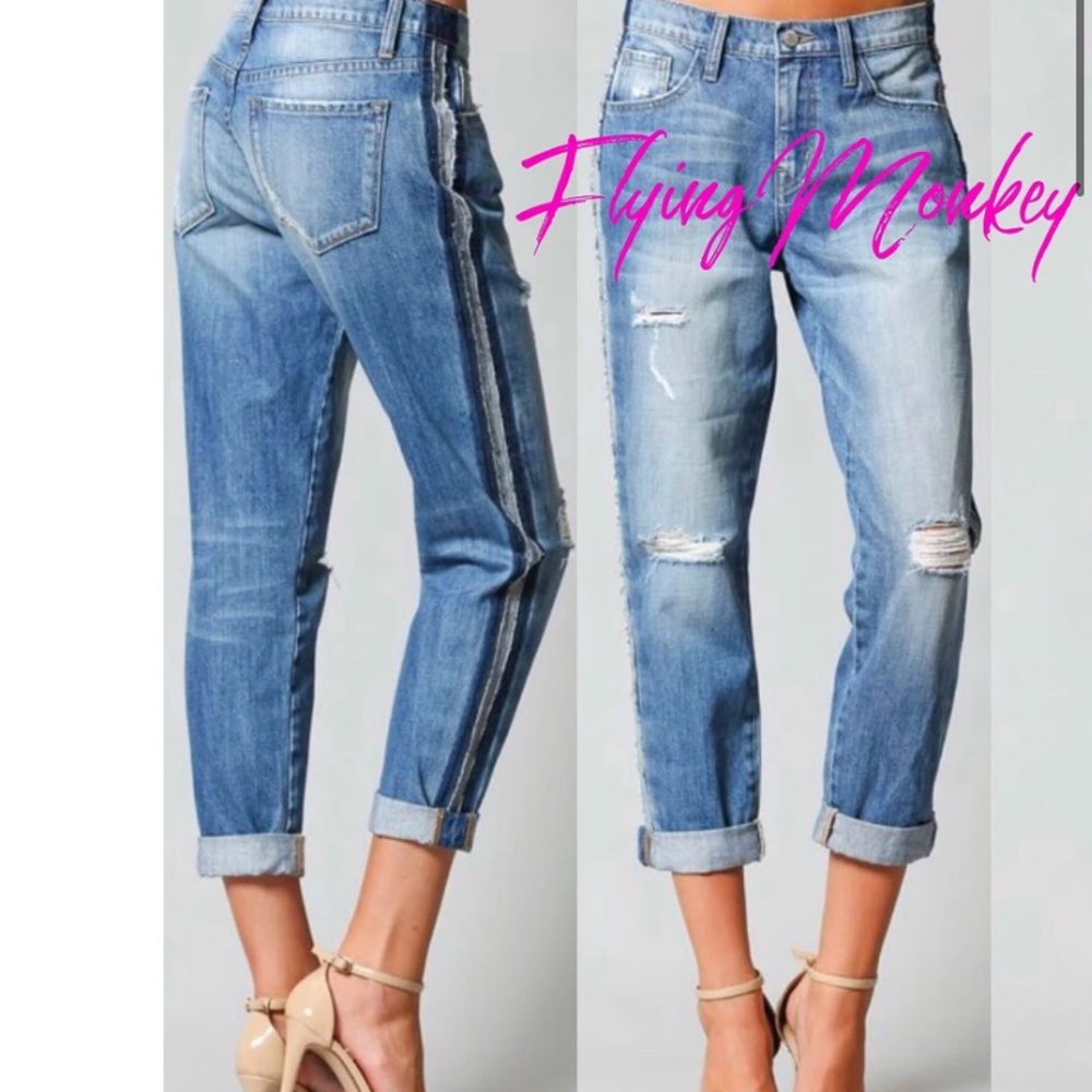 Flying Monkey Distressed Boyfriend Jeans